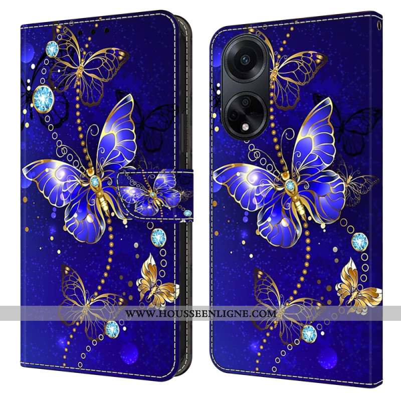 Housse Oppo A98 5G Papillons Diamants