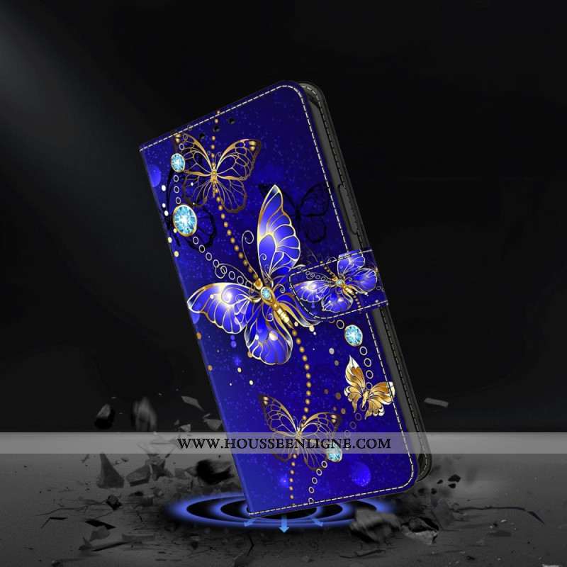 Housse Oppo A98 5G Papillons Diamants