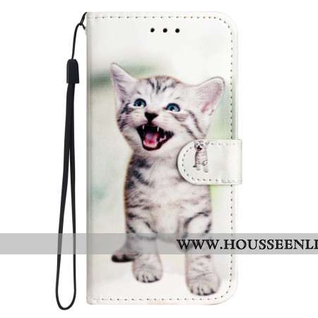 Housse Oppo A98 5G Petit Chaton à Lanière