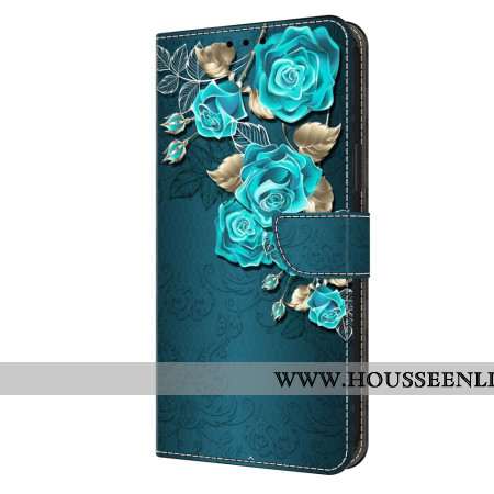 Housse Oppo A98 5G Roses Bleues