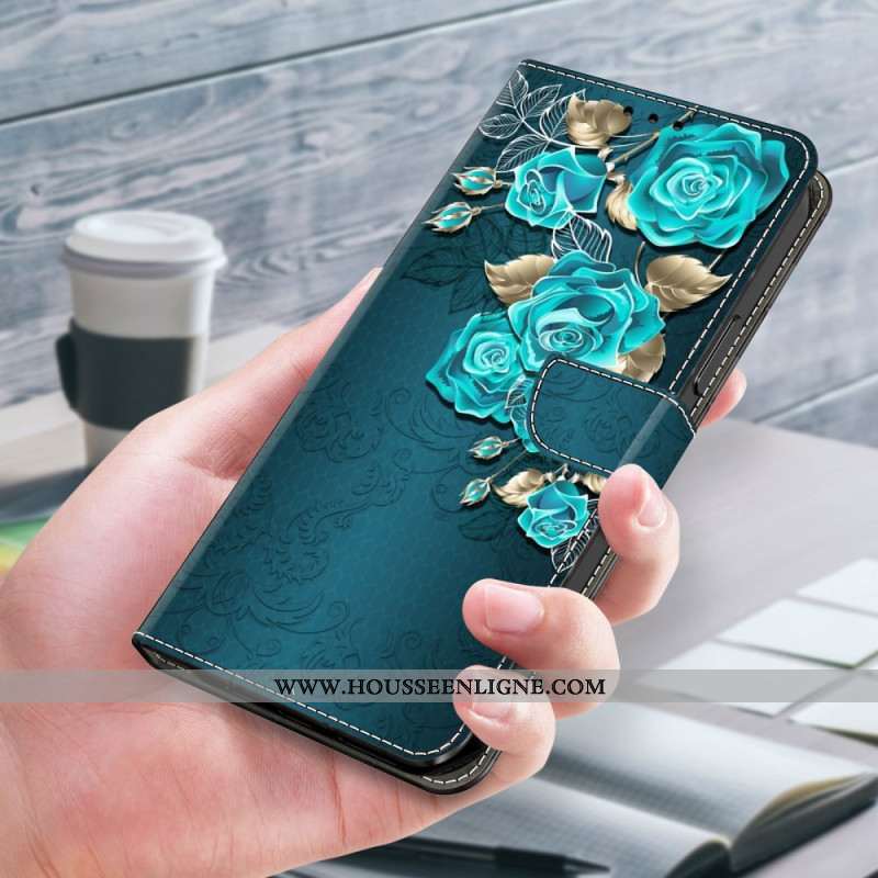 Housse Oppo A98 5G Roses Bleues