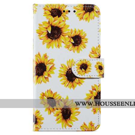 Housse Oppo A98 5G Tournesols à Lanière