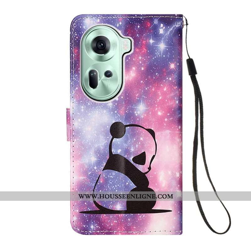 Housse Oppo Reno 11 5G Bébé Panda à Lanière