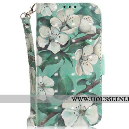 Housse Oppo Reno 11 5G Fleurs Aquarelles à Lanière