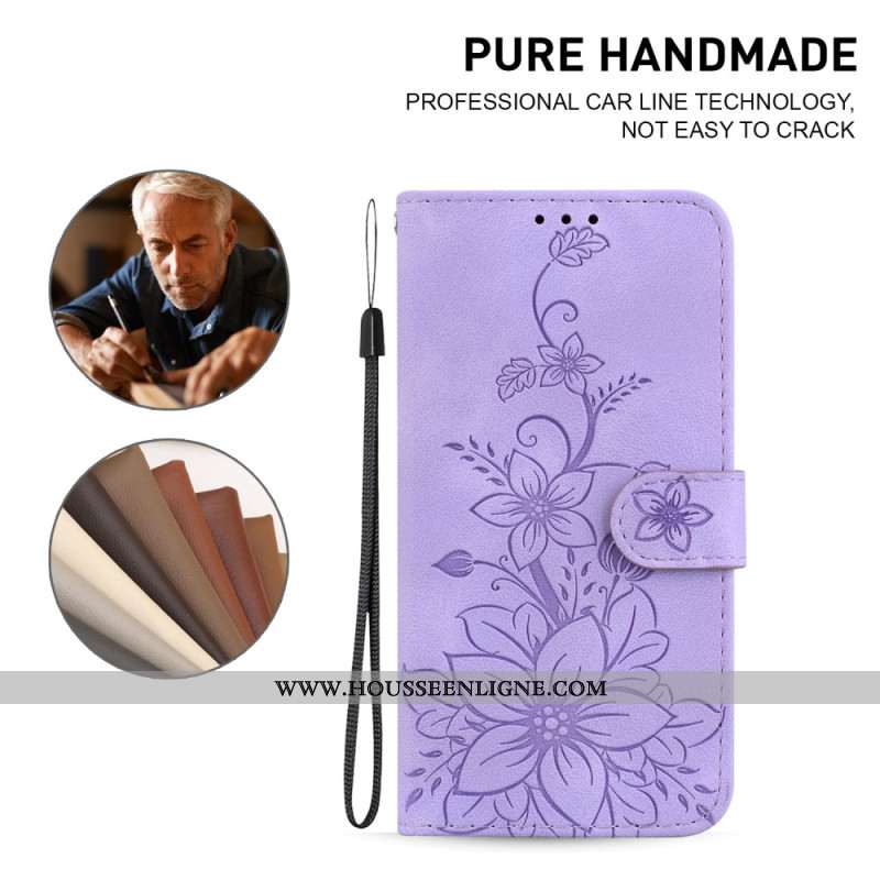 Housse Oppo Reno 11 5G Motif Floral à Lanière