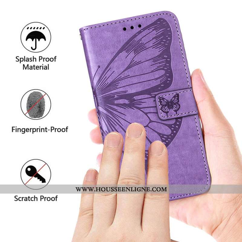 Housse Oppo Reno 11 5G Papillon Floral à Lanière