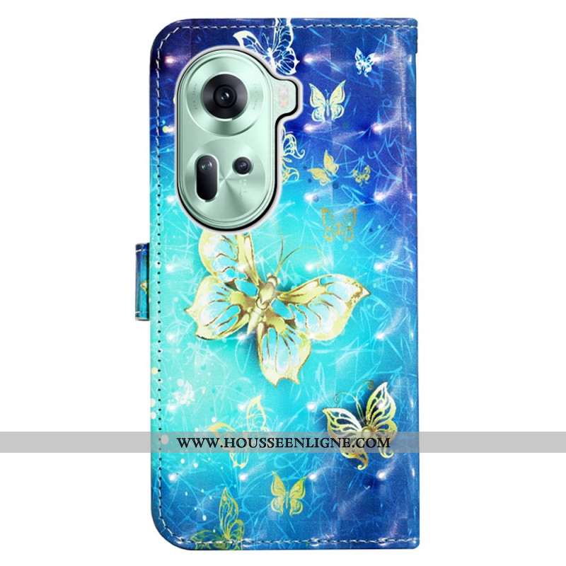 Housse Oppo Reno 11 5G Papillons dorés