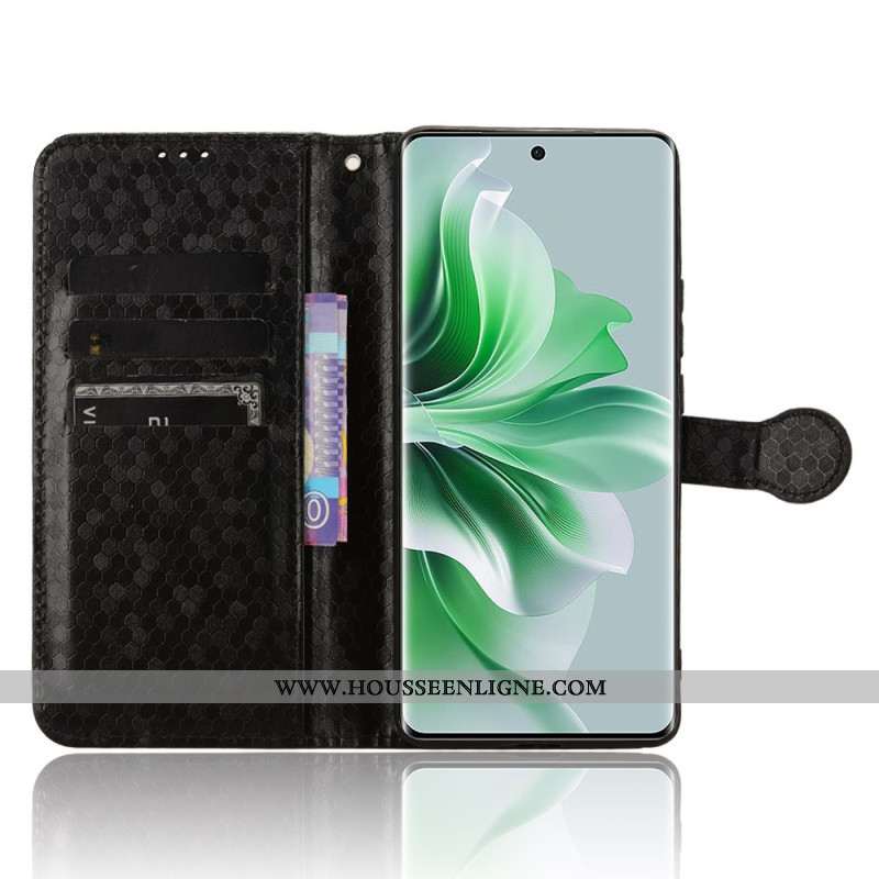 Housse Oppo Reno 11 5G Points Brillants à Lanière