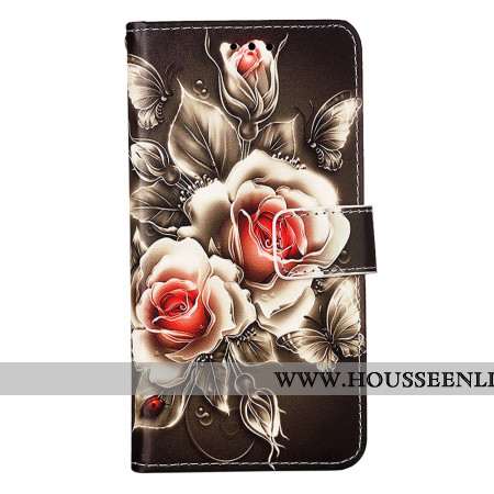 Housse Oppo Reno 11 5G Roses à Lanière