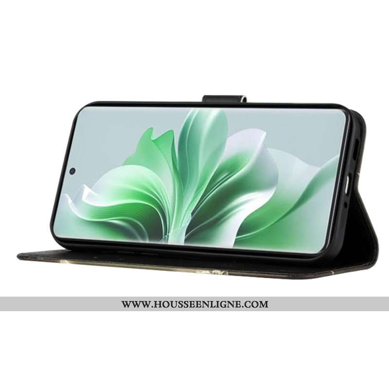 Housse Oppo Reno 11 5G Roses à Lanière