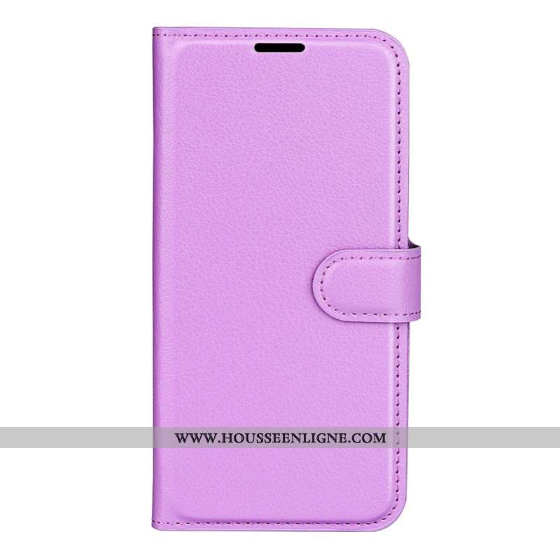 Housse Oppo Reno 11 5G Simili Cuir Litchi Classique