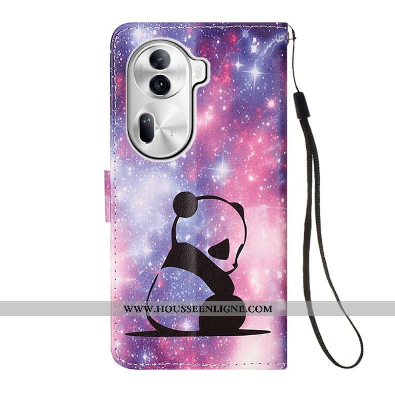 Housse Oppo Reno 11 Pro 5G Bébé Panda à Lanière