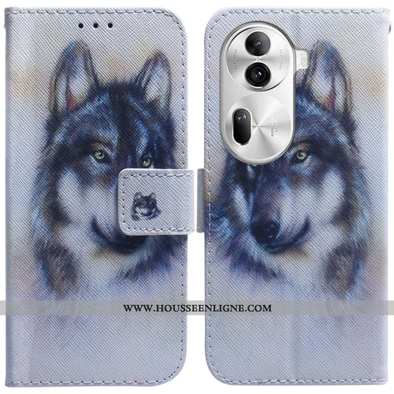 Housse Oppo Reno 11 Pro 5G Loup Aquarelle