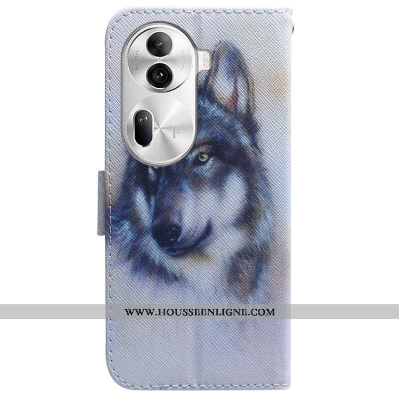 Housse Oppo Reno 11 Pro 5G Loup Aquarelle