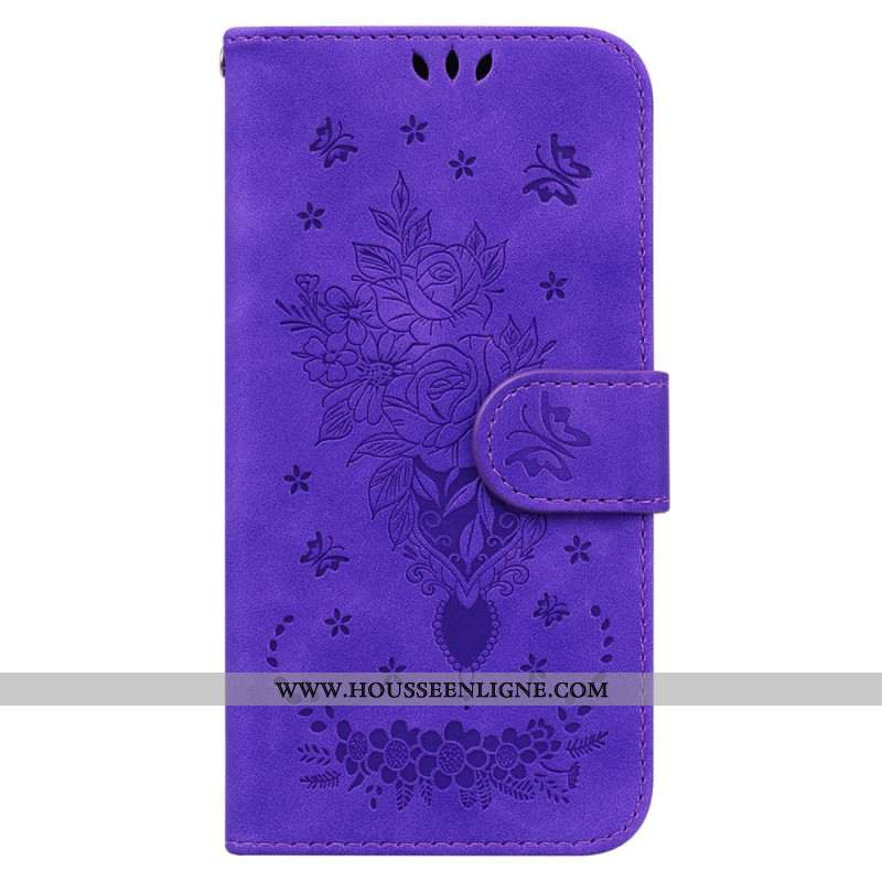 Housse Oppo Reno 11 Pro 5G Motif Floral à Lanière