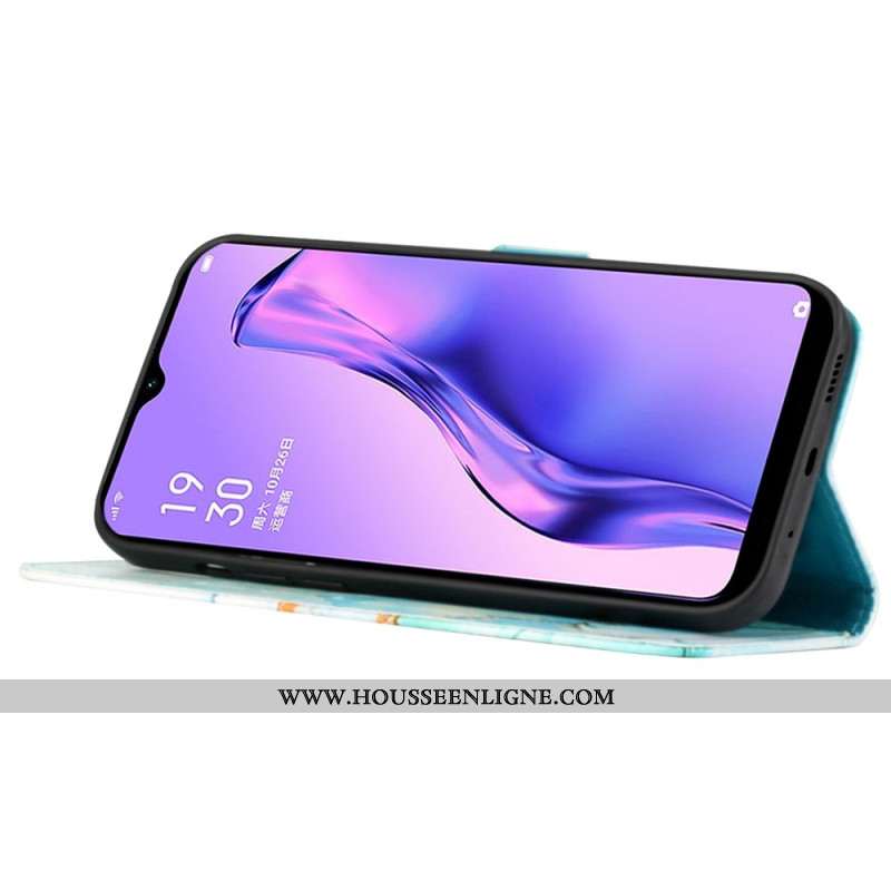 Housse Oppo Reno 11 Pro 5G Motif Marbre à Lanière