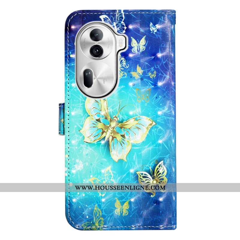 Housse Oppo Reno 11 Pro 5G Papillons Dorés