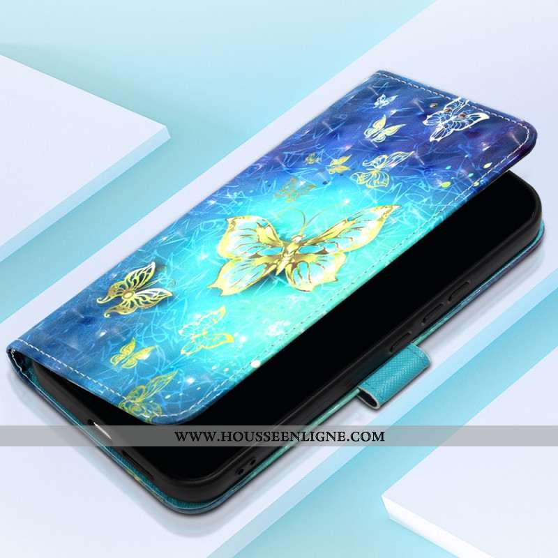 Housse Oppo Reno 11 Pro 5G Papillons Dorés