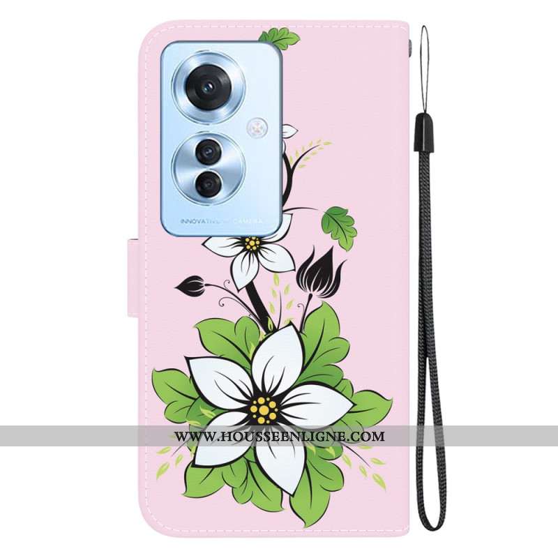 Housse Oppo Reno 11F 5G Lily à Lanière