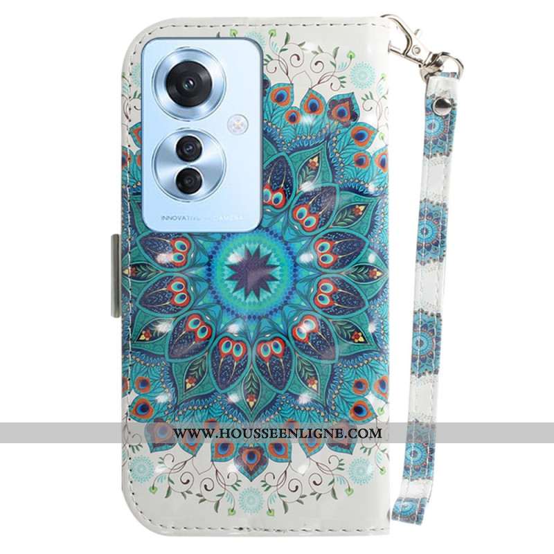 Housse Oppo Reno 11F 5G Mandala Vert à Lanière