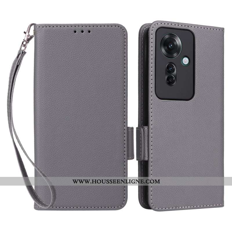 Housse Oppo Reno 11F 5G Style Cuir à Lanière