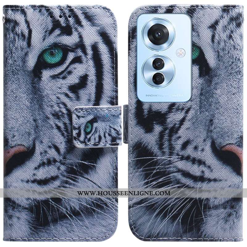 Housse Oppo Reno 11F 5G Tigre Blanc