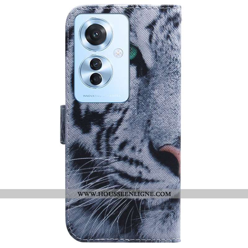 Housse Oppo Reno 11F 5G Tigre Blanc