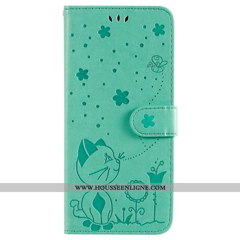 Housse Oppo Reno 12 5G Abeille et Chat