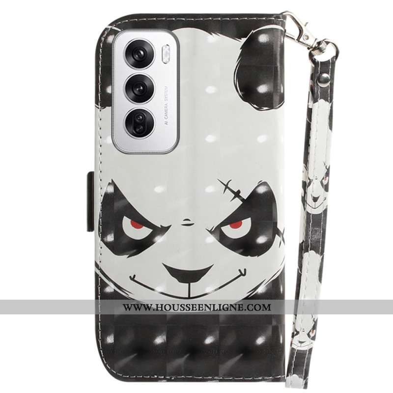 Housse Oppo Reno 12 5G Angry Panda à Lanière