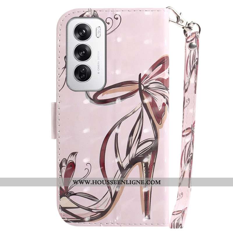 Housse Oppo Reno 12 5G Escarpin à Lanière