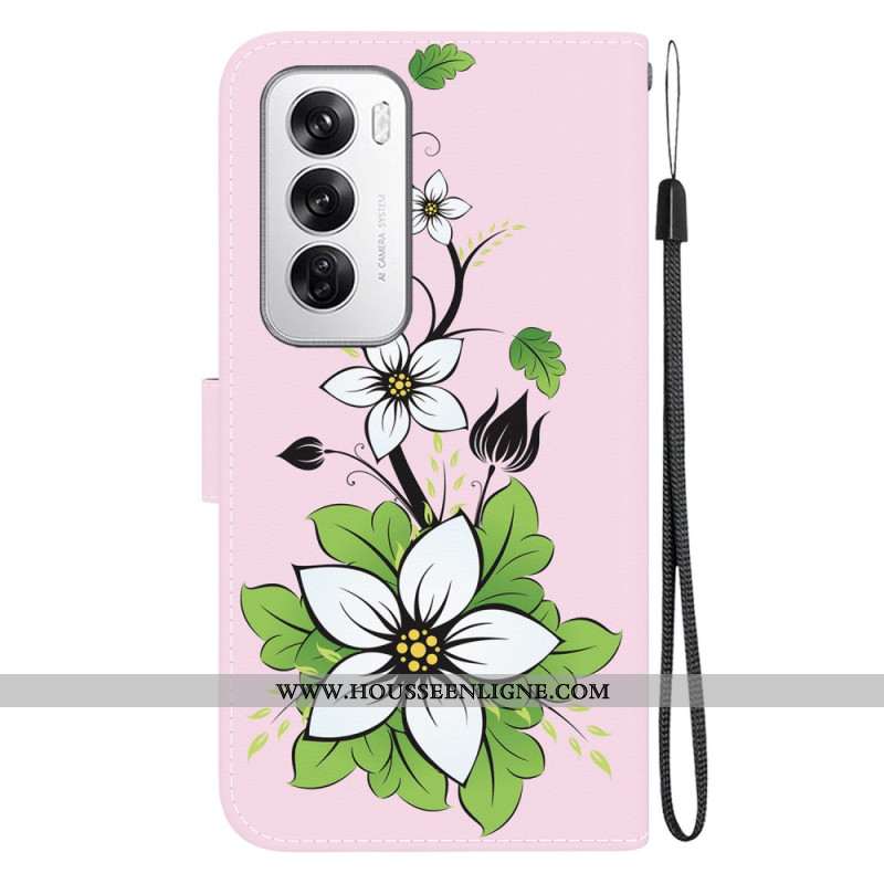 Housse Oppo Reno 12 5G Lily à Lanière