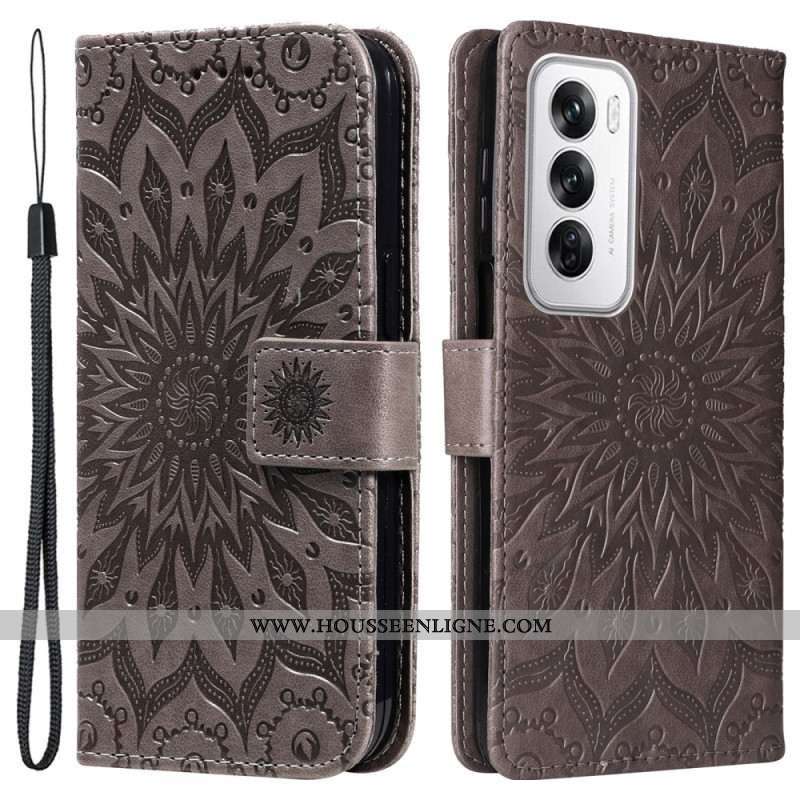 Housse Oppo Reno 12 5G Mandala à Lanière