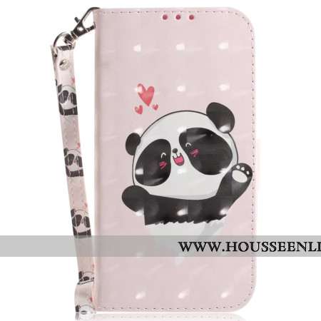 Housse Oppo Reno 12 5G Panda Love à Lanière