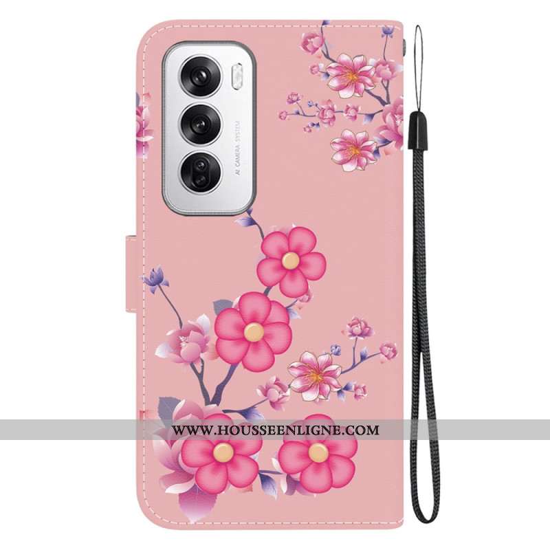 Housse Oppo Reno 12 5G Sakura à Lanière