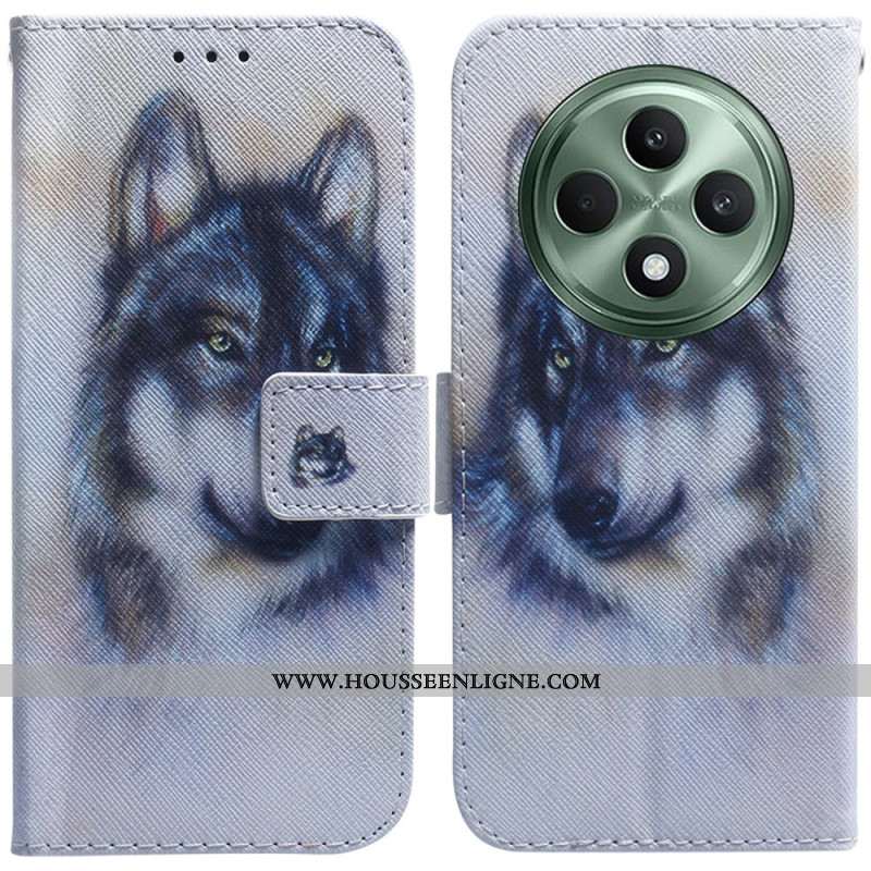 Housse Oppo Reno 12 F Chien Aquarelle