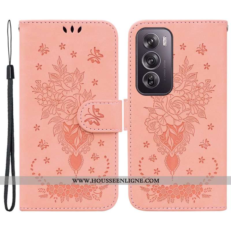 Housse Oppo Reno 12 Pro 5G Impression Papillons et Fleurs