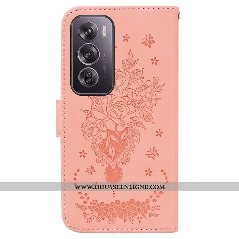 Housse Oppo Reno 12 Pro 5G Impression Papillons et Fleurs