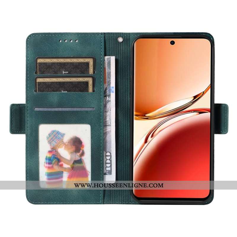 Housse Oppo Reno 12F 5G Motif Cubes à Lanière