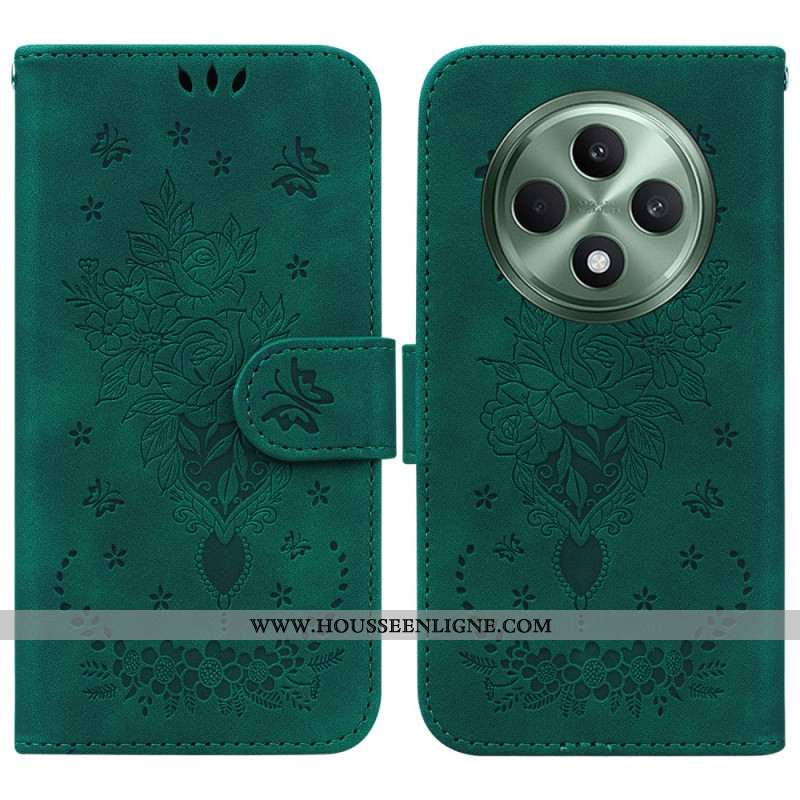 Housse Oppo Reno 12F 5G Motif Papillons et Fleurs