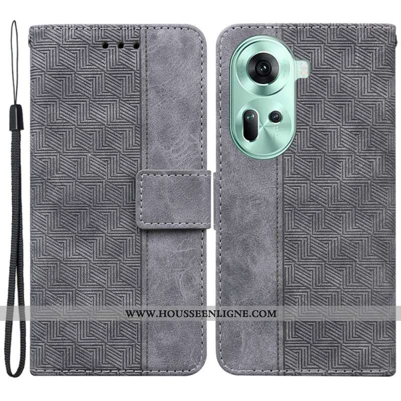 Housse Oppo Reno11 5G Motif Tissé à Lanière