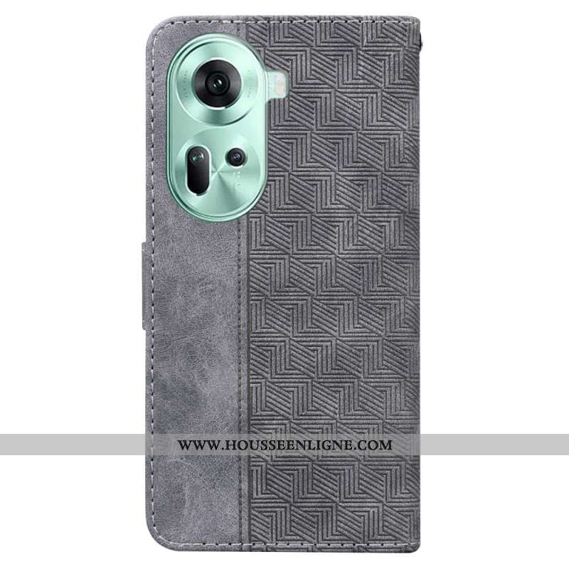 Housse Oppo Reno11 5G Motif Tissé à Lanière