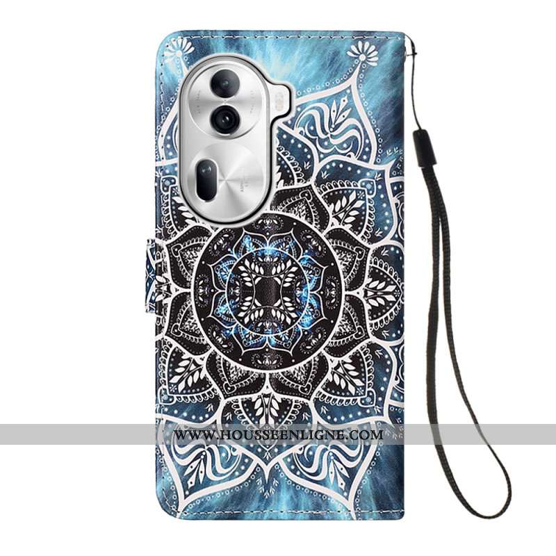 Housse Oppo Reno11 Pro 5G Fleur Mandala à Lanière