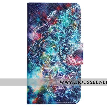 Housse Samsung Galaxy A15 5G Ciel Étoilé et Mandala à Lanière