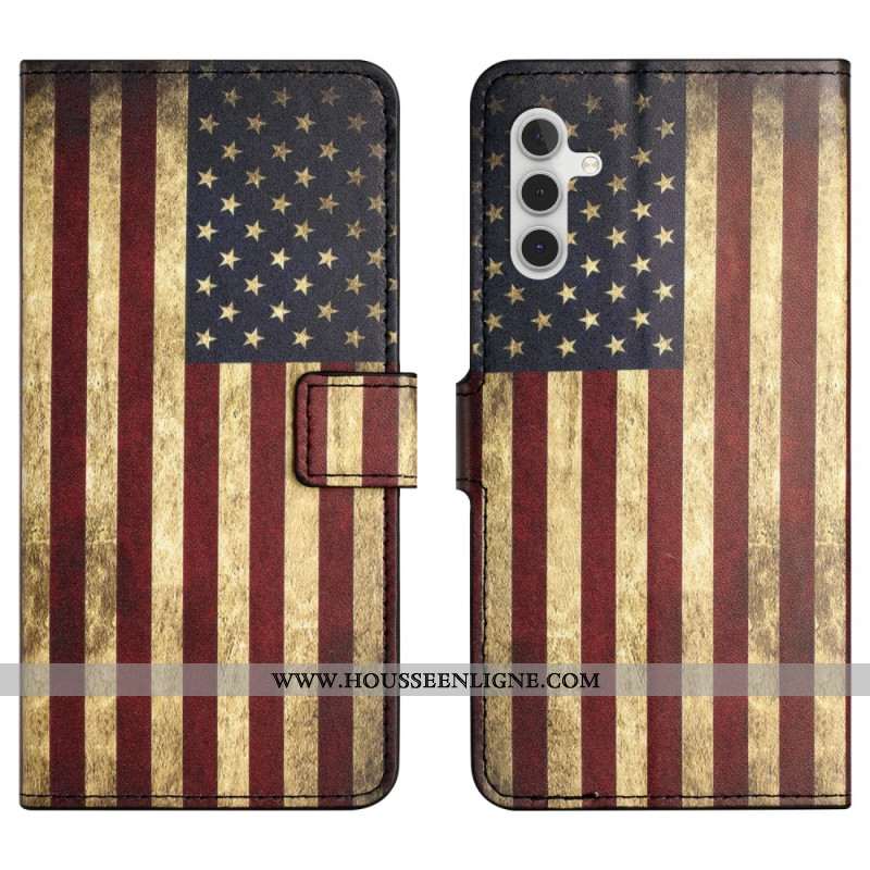 Housse Samsung Galaxy A15 5G Drapeau Américain Vintage