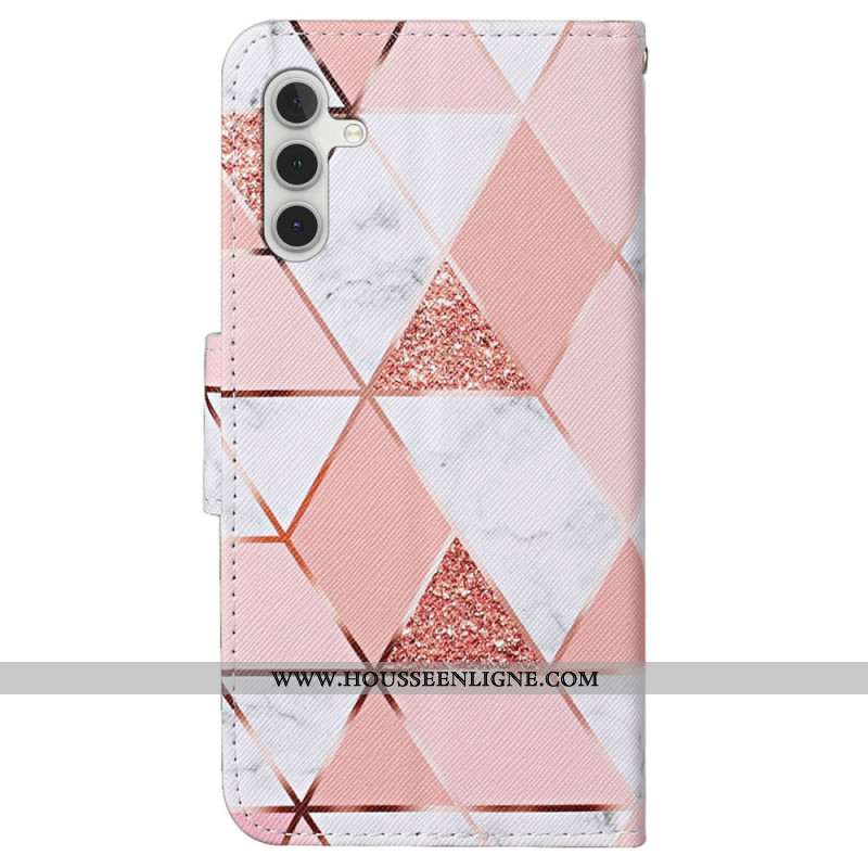 Housse Samsung Galaxy A15 5G Motif Marbré à Lanière