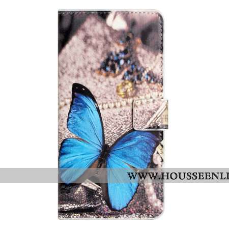 Housse Samsung Galaxy A15 5G Papillon Bleu