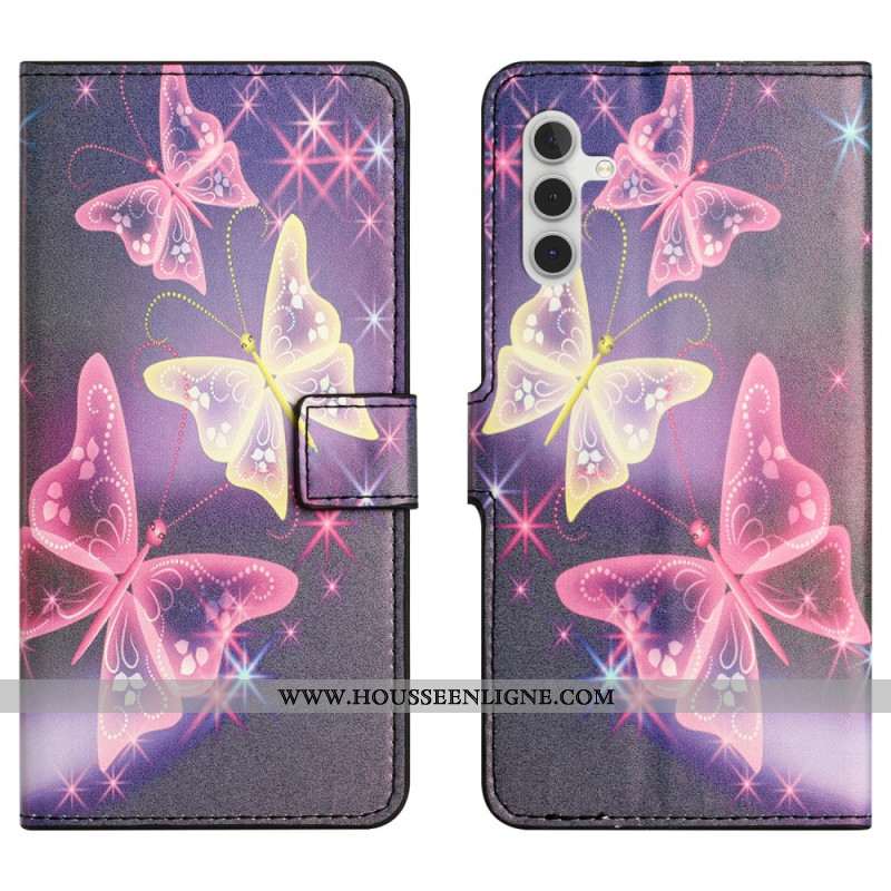 Housse Samsung Galaxy A15 5G Papillons Scintillants