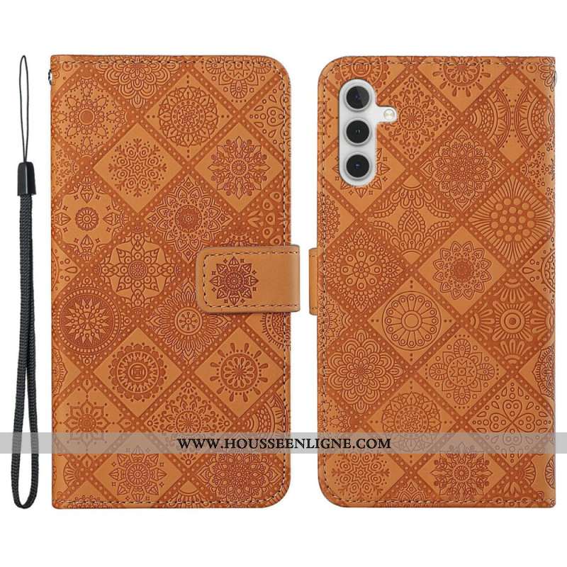 Housse Samsung Galaxy A15 5G Patchwork Mandalas à Lanière