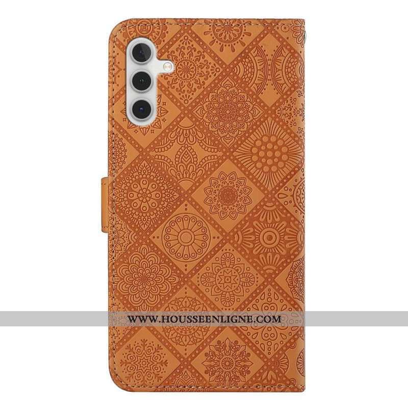 Housse Samsung Galaxy A15 5G Patchwork Mandalas à Lanière