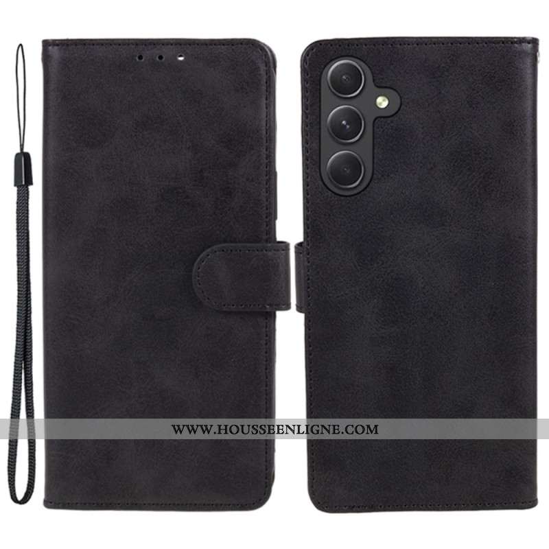 Housse Samsung Galaxy A15 5G Style Cuir Mat à Lanière